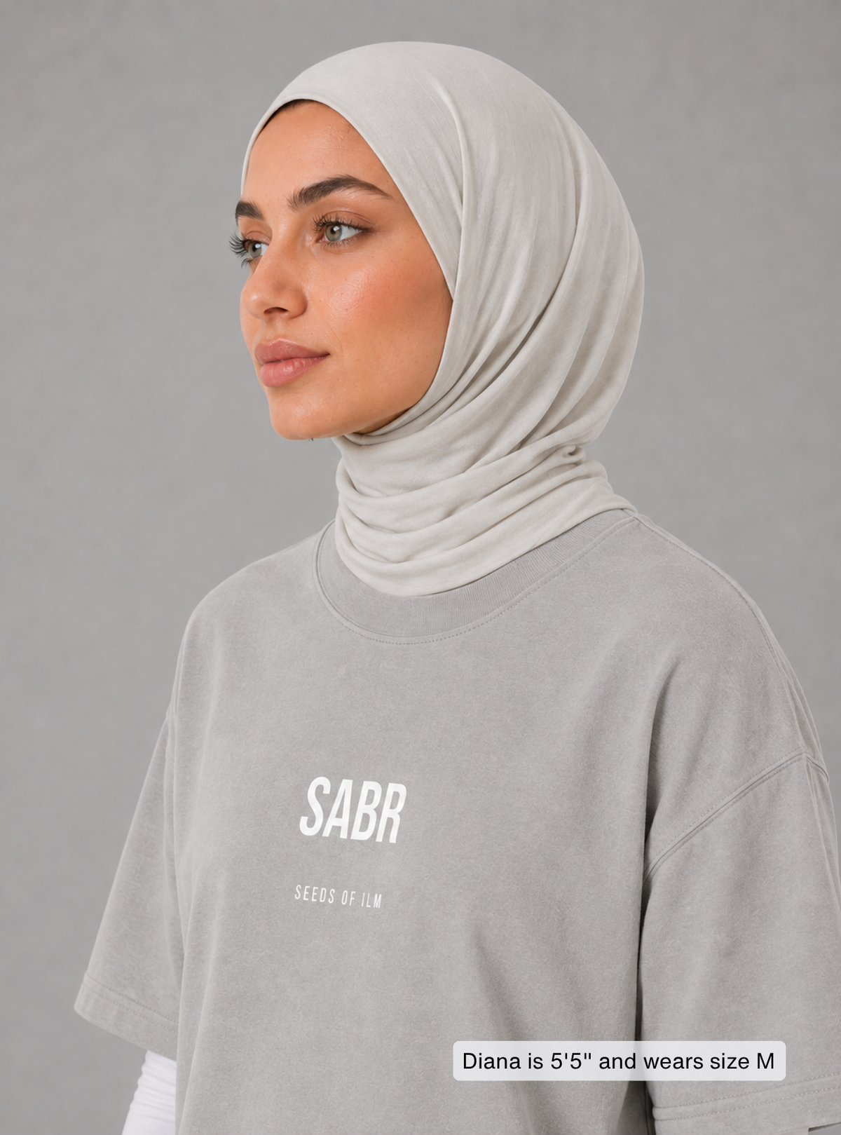 Sabr Tee fabric and print detail, close-up