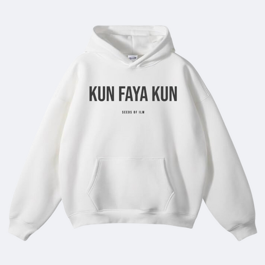 KUN FAYA KUN OVERSIZED HOODIE - BLANC