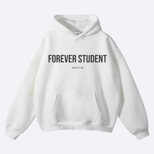 FOREVER STUDENT OVERSIZED HOODIE - BLANC
