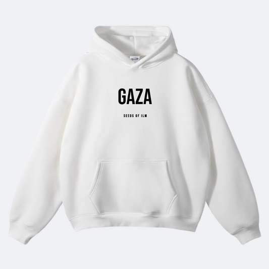 GAZA - OVERSIZED HOODIE - BLANC