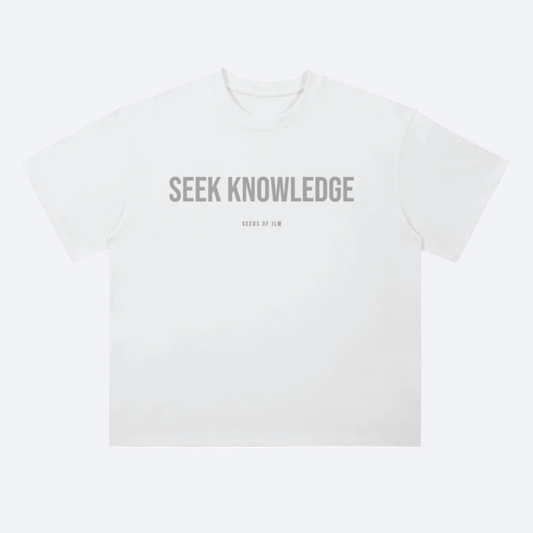 SEEK KNOWLEDGE TEE - BLANC
